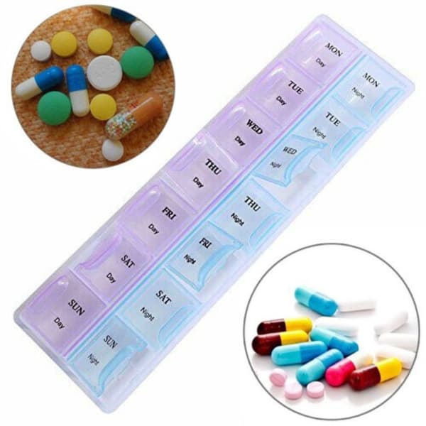 7-dagars pillerask veckovis medicinbehållare 2 2 2 2