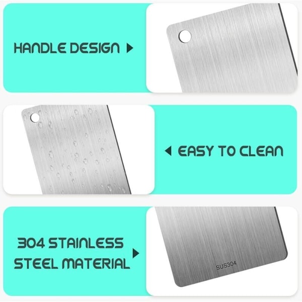 Titanium skjærebrett - Rustfritt stål - Dobbeltsidig - Matvaregodkjent - Lett å rengjøre og fri for urenheter - 29 x 20 cm, fra DEBUNS
