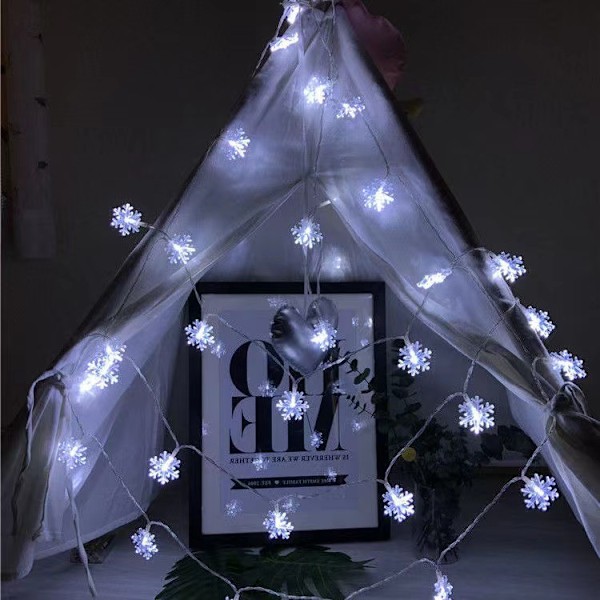LED-snöflingeljussträng Julgransdekoration Jul MJ80 semesterfest layoutljus color 6m 40 lights-USB