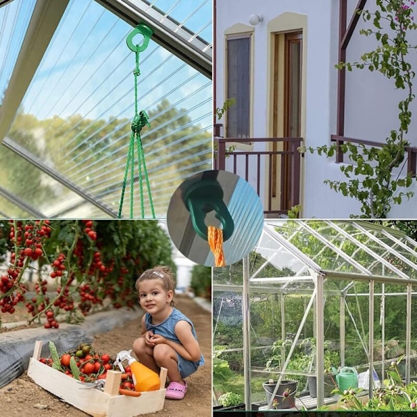 50 st Växthusklämmor, Växthustillbehör, Klätterväxtstöd Klämmor Hängande Kit för Växthus (Grön)