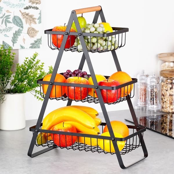 Fruktkorg och grönsakskorg i tre våningar i loftstil 1200