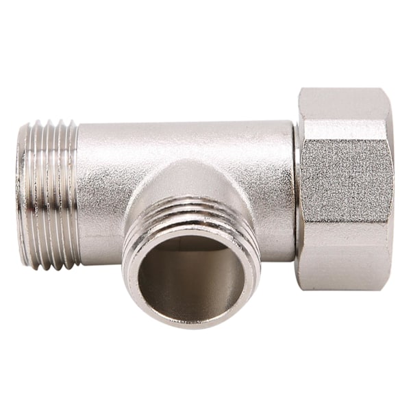 Bidet T-adapter, 3-vejs T-adapter til bidet, messing T-adapter bidetventil slangefitting tee-stik 7/8 1/2 16/15 til toiletshowerhoved afledningsventil