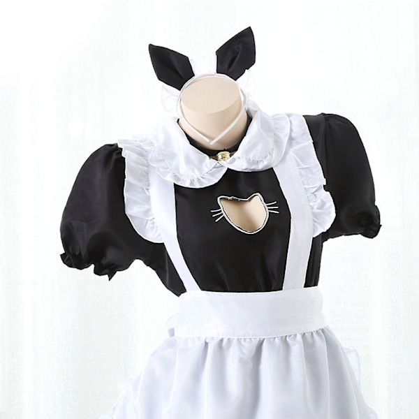 Söpö ja seksikäs Lolita-palvelutyttömekko, ontto kissakuvio, naisten ja tyttöjen mekko, anime-cosplay-asu, S-3xl S