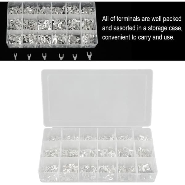 420 st U-formade, icke-isolerade krympterminaler, sorteringskit, DUBUNS