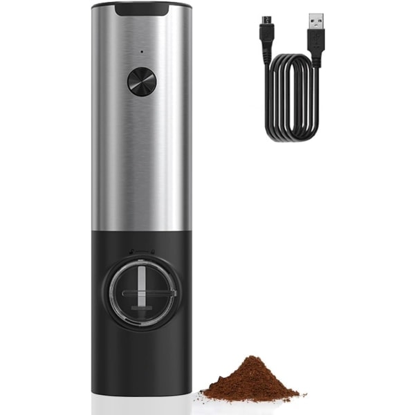 IC USB Oppladbar Elektrisk Pepperkvern Justerbar Grovhet Elektrisk Salt- og Pepperkvern Automatisk Krydderkvern med LED-lys, Holdbart Skall