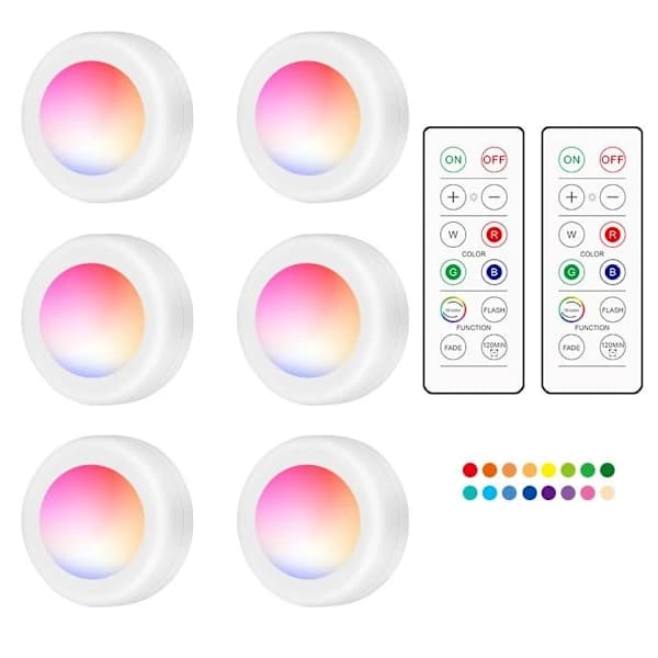 LED Spotlights Set – 6 stylish lamps with 2 practical remote controls
