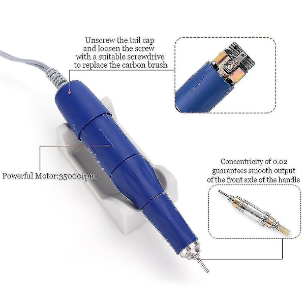 Kraftfull 210 105l 65w 35000rpm Elektrisk Nagelfil Nagelfräsmaskin Professionell Nagel Pedikyr Maskin P