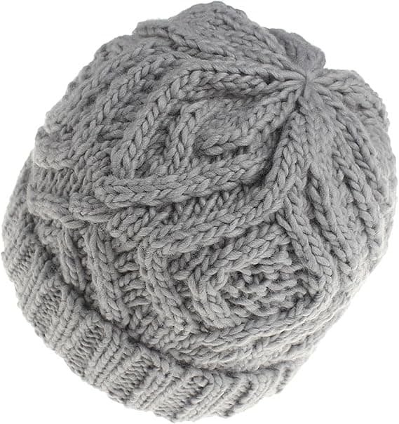 Dames Vinter Vintage Strikket Beanie Chunky Cable Knit Blød Varmt