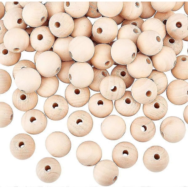 100pcs Wooden Beads 25mm Natural Wood Bead Unfinished Wooden Loose Beads Large Wood Beads