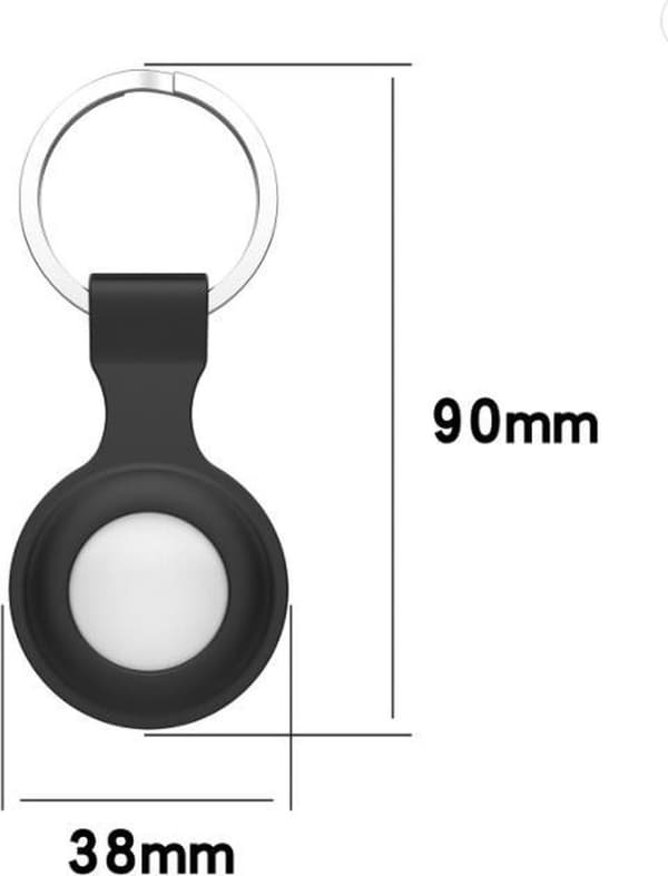 Apple Airtag Nyckelring Skyddsfodral - Silikon Airtag Skyddsfodral - 4 Delar - Svart