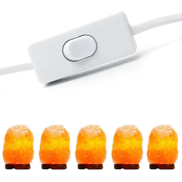 New Salt Lamp Cable with Switch 2024 - E14-1.8m - Salt Lamp Socket, White
