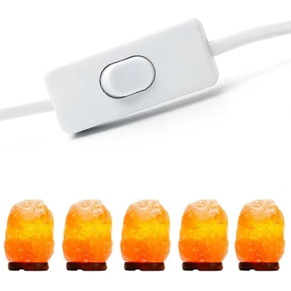 Nyt kabel til saltlampe med afbryder 2024 - E14-1,8 m - Fatning til saltlampe, hvid