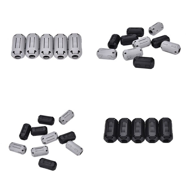 IC 5kpl 9mm häiriönpoistaja EMI RFI Clip Choke Ferriittiydin Kaapeli musta