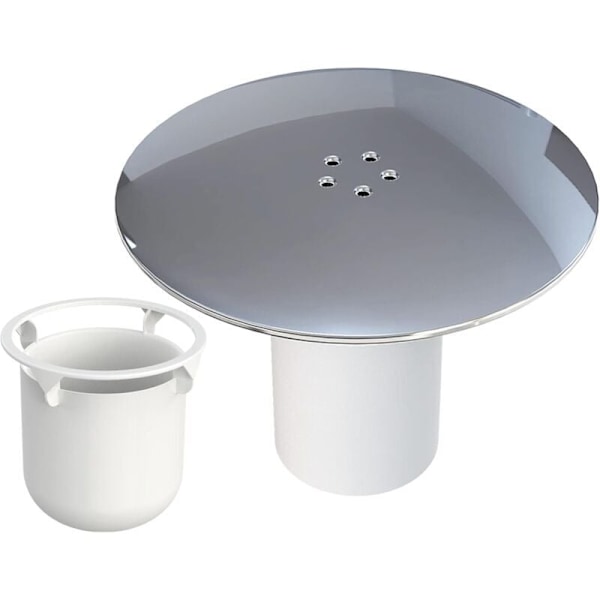 Slukrist for dusj, 90 mm høy gjennomstrømning, slukpropp for dusjkar, kromfinish, DEBUNS
