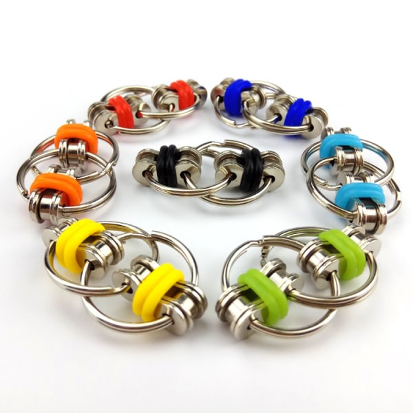 2st Bike Chain Fidget Toy, Svart svart