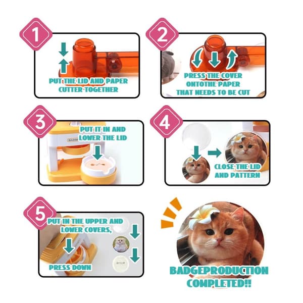 Barnes Merke Knapp Maker DIY Knappemaskin