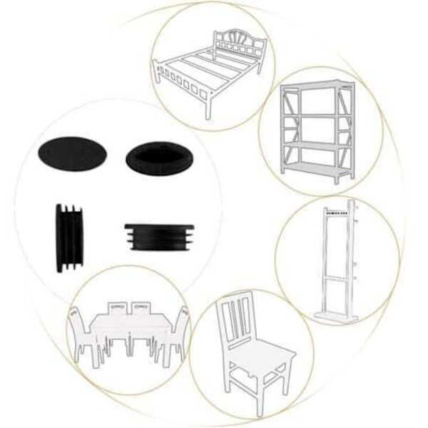 10 stk. sorte ovale plastik stolebenshætter 20 x 40 mm