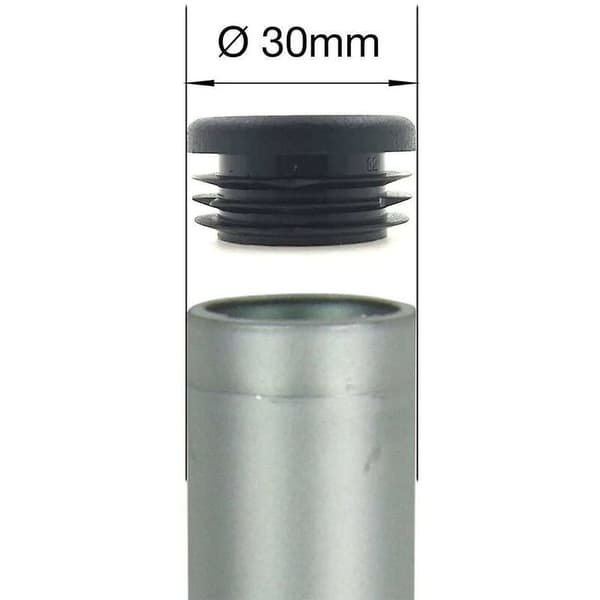 16 stk. - Runde ribbede endestykker til rørformede møbelben, borde og stole (30 mm) af [Energy Class A]
