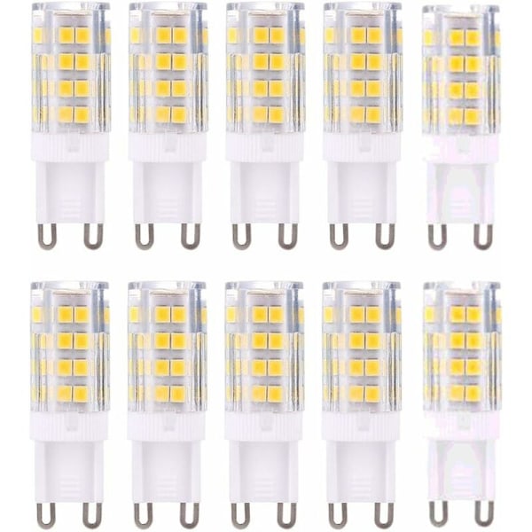 G9 LED-lampor, Varmvitt 3000K 5W Ljus Motsvarande 40W Halogenlampor 420 Lumen Ej Dimbar, 10-pack