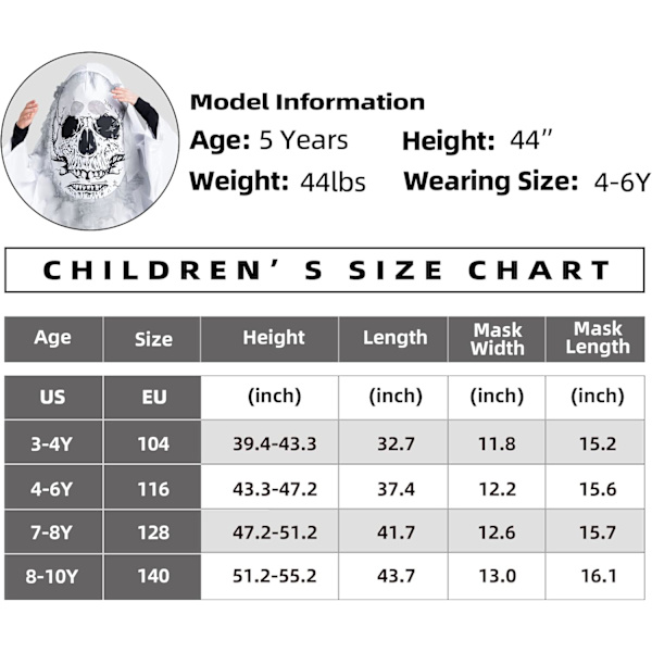 Lasten Dinosaurukset Hupun Rock Viitta Halloween Tytöt Pojat Puku Kiiltävä 3D Lohikäärme Roolipeli Vaippa Taika Puku Asuste Hattu 110-130 M/L(120-130)/6-8Jahre