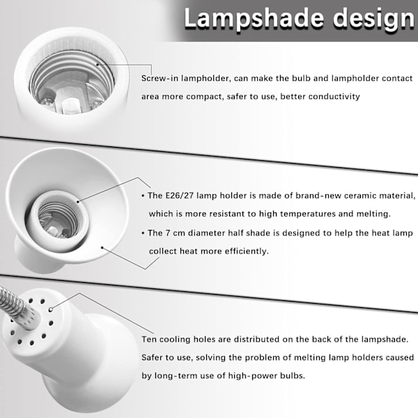 Skilpadde varmelampe, 25 W 50 W varmelampe skilpadder, reptillampe, terrarium, varmelampe for skilpadder, terrarium, varmelampe B-white