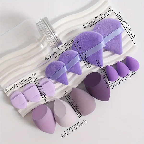 Rajojen yli myyvä drift-pullo 14-osainen puuterivippasetti kauneusmuna peukalopuuteri vippa puuvillapuuteri vippa mini puuteri vippa Rose red 14-piece set