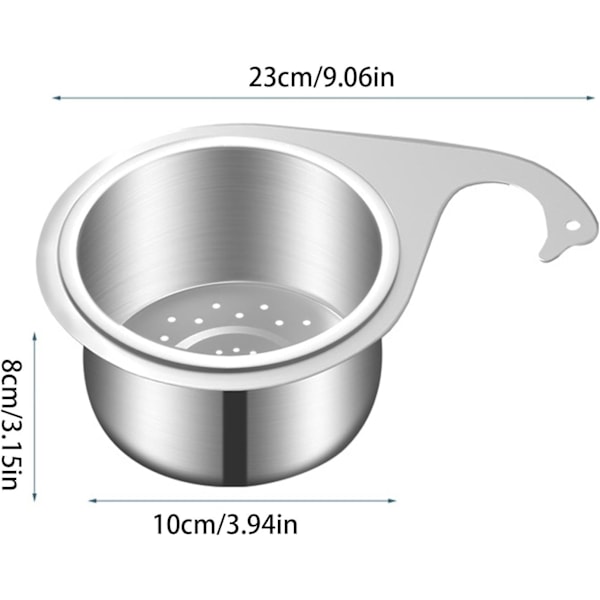Ruostumattomasta teräksestä valmistettu allas siivilä kori, keittiön ruoan kerääjä, valutuskori välineille