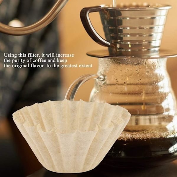 50 engangs kaffefiltre i træfiber - 1-2 kopper to 2 cups