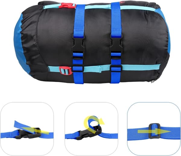 Justerbare bagagestropper, 4-pak, holdbare stropper med plastikspænder til kufferter, rejsetasker og flytning, blå, 198 cm