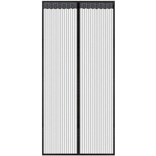 Svart Magnetisk Dörrgardin 120x210 CM för Altandörrar Anti Myggor Flugor - RWMoustaille de fenêtre..DEBUNS