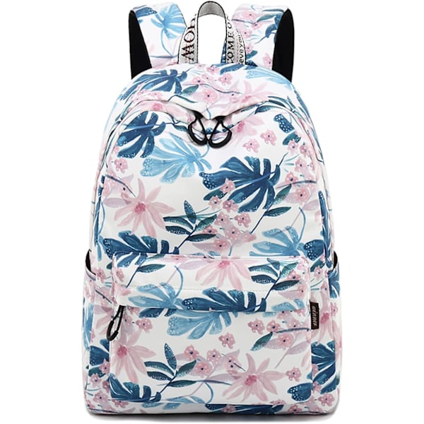 flow Fashion Skolryggsäck för Högskolestudenter Bokväska Axelväska Dam Ryggsäck (Lily Flower) Khaki Blommig