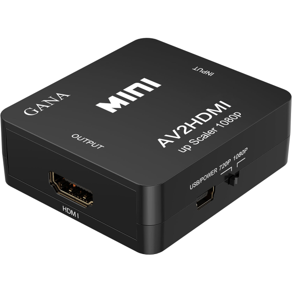IC 1080P Mini RCA Komposiitti CVBS AV - HDMI Video Audio Muunnin Adapteri Tukee PAL/NTSC USB-latauskaapelilla