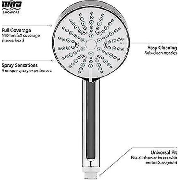 Mira Showers 1.1605.237 Beat 11 Cm 4-spray Dusjhode - Krom