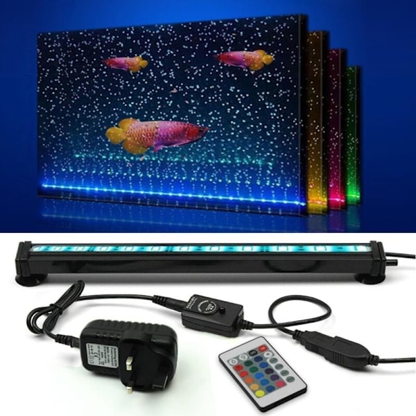 Vandtæt Akvarielys med Fjernbetjening 5050 LED Farveskiftende med 24-Tasters Controller til Ferskvands- og Saltvandsakvarium 30cm..DEBUNS