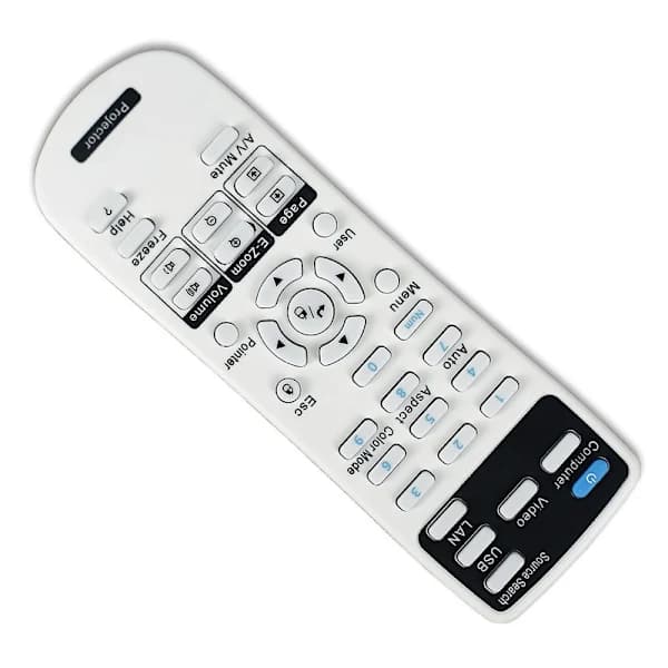 Projektorfjernkontroll 154720001 Erstatning ABS for Epson EB X24 EB S31 EB W EB C30XE EB 30XE Hvit