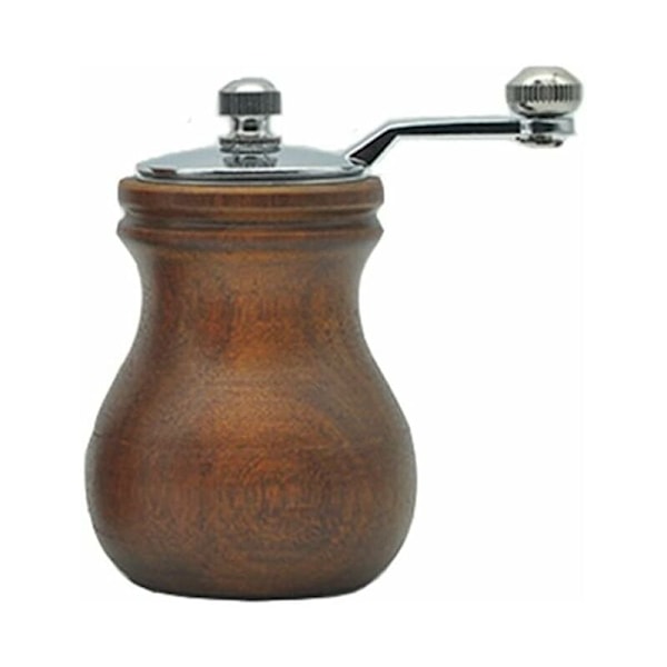 Håndsveivet kvern i massivt tre og pepperkvern for restaurering, oppgradering og justerbar tykkelse på pepperkverner (8,5 x 6 cm)