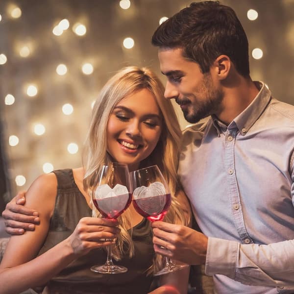 Silikone isterningebakke, 2,5 tommer 3D hjerte- og diamantforme med låg, til whisky og cocktails