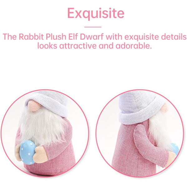 Påskhare Gnome Dekoration Söta Fyllda Plysch Kanin Docka Spr