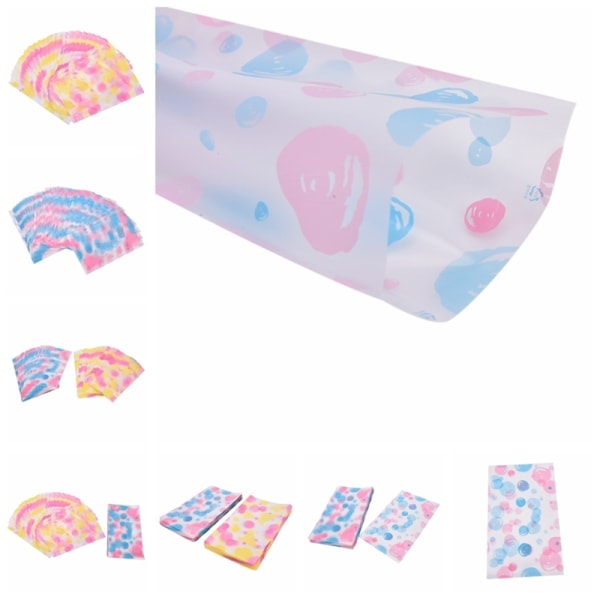 IC 100x Mode Flerfarvet prik Cookies Emballagepose Cellofan F Gul