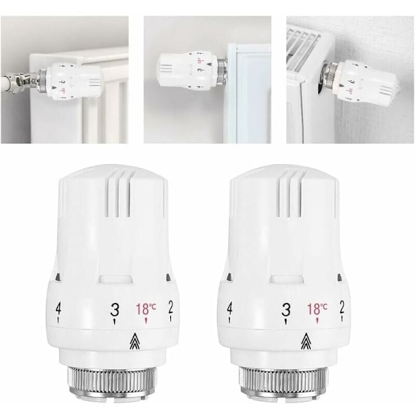 Set med 4 Termostatventilhuvuden, Termostatisk Radiatorventil, Termostatisk Radiatorhuvud, Termostatisk Radiatorventil M30 x 1.5..DEBUNS