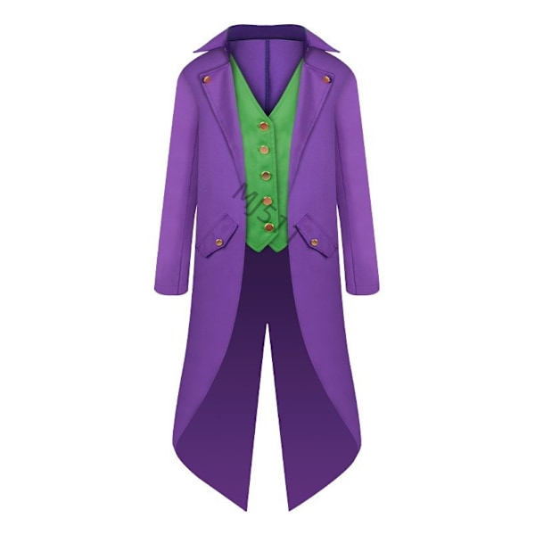 2024wish Ny europeisk och amerikansk herrmedeltida retrokläder herrkläder MJ51 mellanlång punk retro smoking herr Purple Green L
