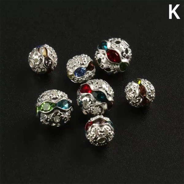 IC 50st 6mm Rhinestone Rone Kristall Lösa Spacer Pärlor För Smycken K-8mm