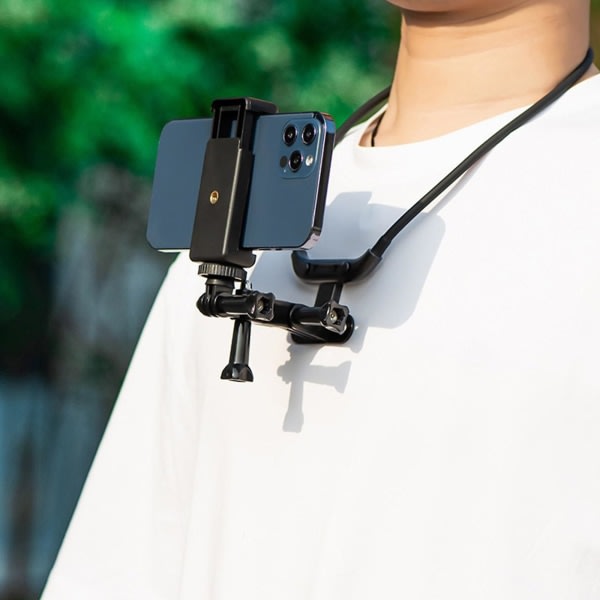 Justerbar telefonhållare Neck Mount Bracket för Pocket/Action 2-hållare
