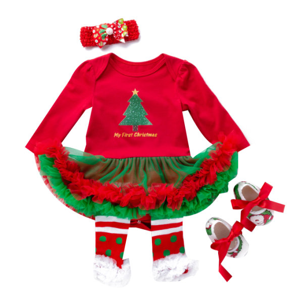Baby Girls Christmas Outfits Kläder red 66