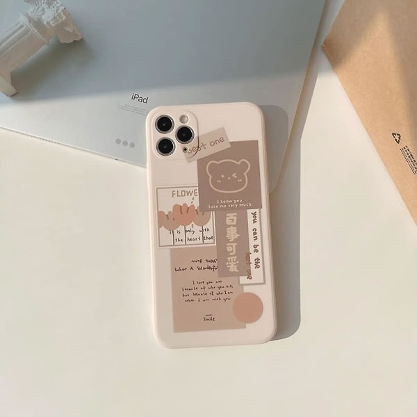 Katea kompatibel med Iphone Xr- case med söt björn 3d tecknat mönster för kvinnor flickor Mjukt silikonskydd för Iphone Xr-bear