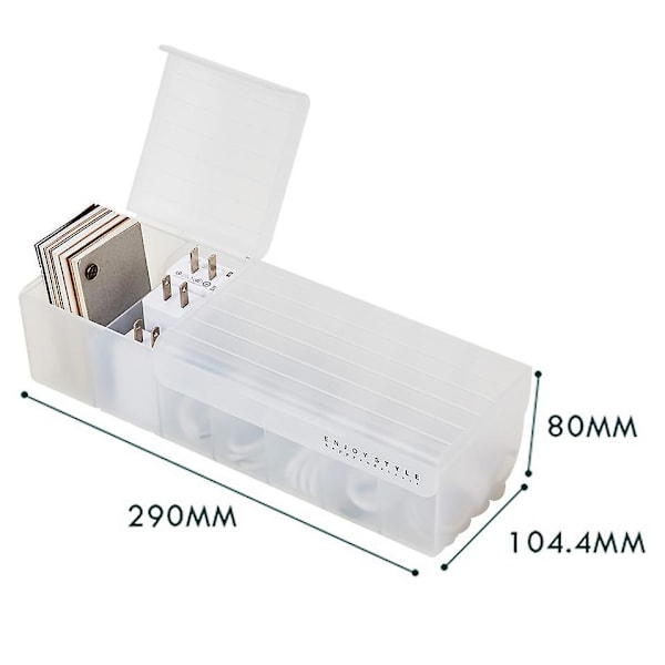 Kabelopbevaringsboks Transparent Plast Datakabel Opbevaringsbeholder Til Skrivebord Papirvarer Multifunktionelt Headset Data Opladning Lin G white