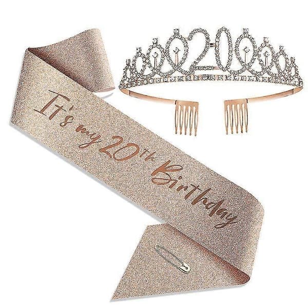 Party Krone Hodebånd Rhinestone Krone Hårtilbehør Første Års Nummer Bursdagskake Ornament Legering Hårbånd 20