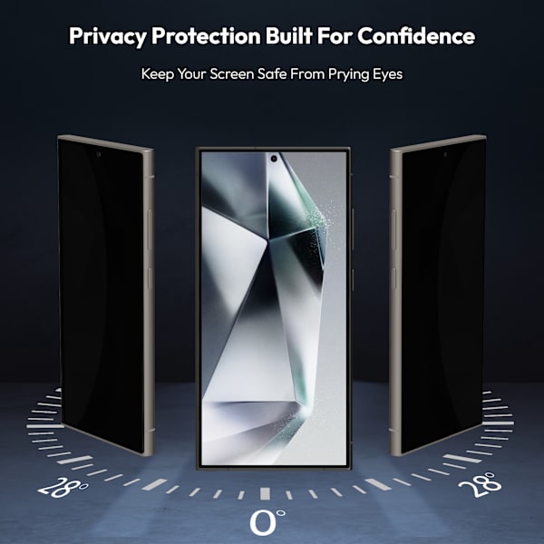 1-Pack Samsung S24 Ultra Privacy Screen Protector - Tempered Glass | [Automatic Installation] - Bubble-Free