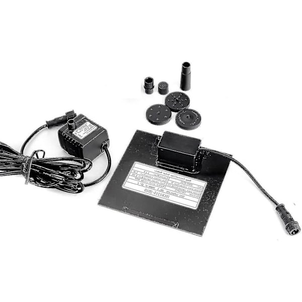 Solcellsvattenpump - Trädgårdsfontän, Poolspridare, Dammpump, Akvarium, Fiskbehållare med separat solpanel och 3 m lång kabel och 4 spraymunstycken