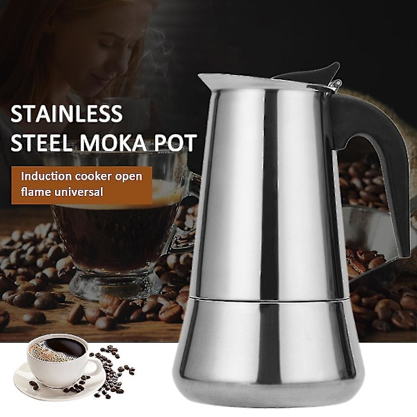 Rostfritt stål italiensk Moka espressobryggare Perkolator Spishäll Kaffebryggare 2024~